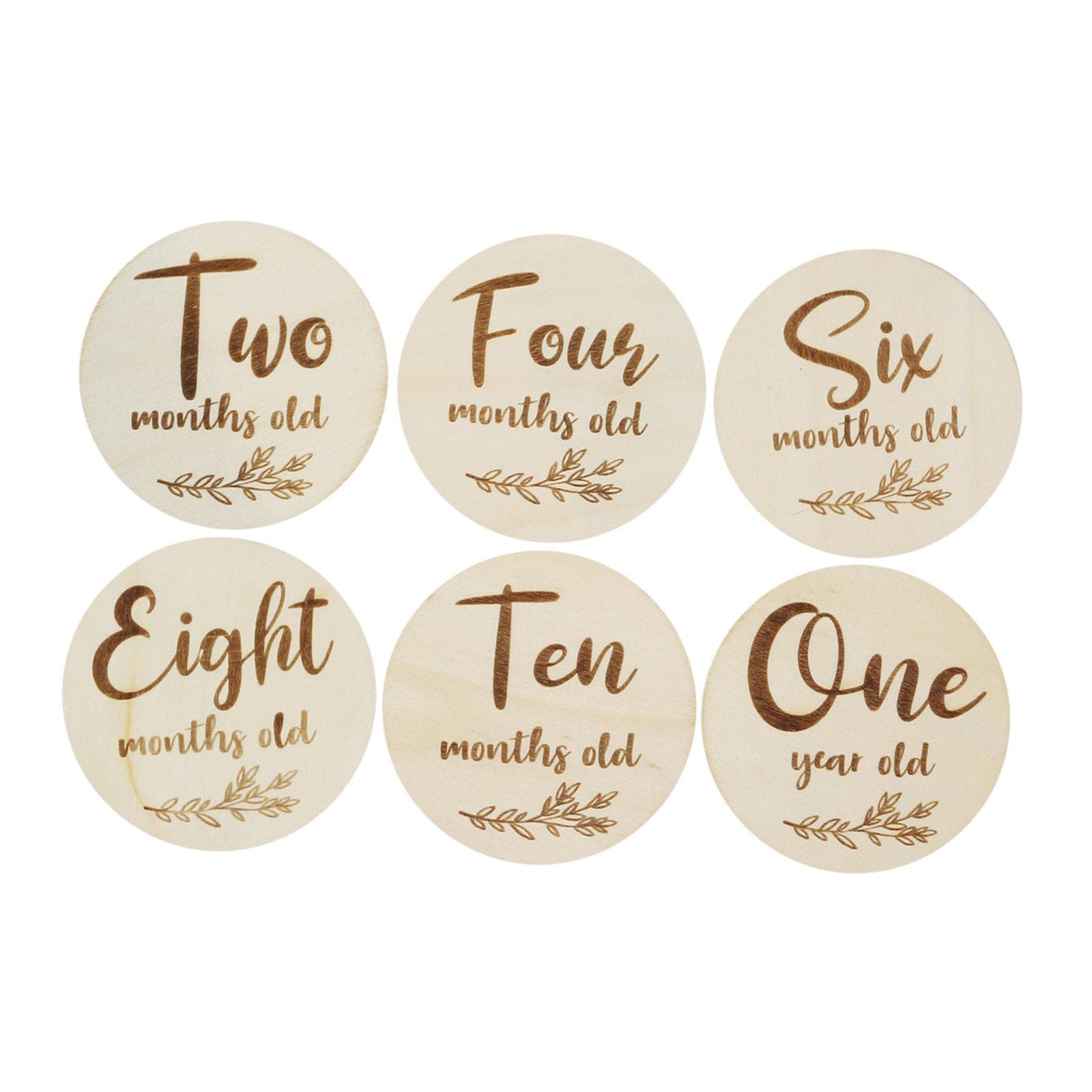 BNF 6Pcs Baby Birth Milestone Wooden Card for Photo Prop Baby Shower B | Baby | Keepsakes & Baby Announcements | Other Baby Keepsakes-image-24