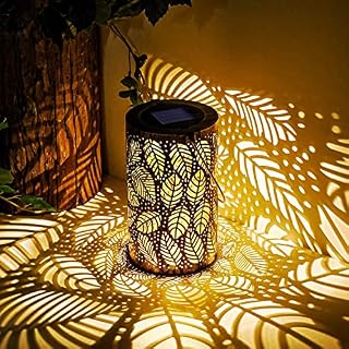 Solar Lantern Outdoor Hanging Garden Lantern Solar Power Waterproof Garden Ornament Outdoor Decoration for Porch,Yard Courtyard,Table, Lawn, Patio(Warm White) [Energy Class A+]
