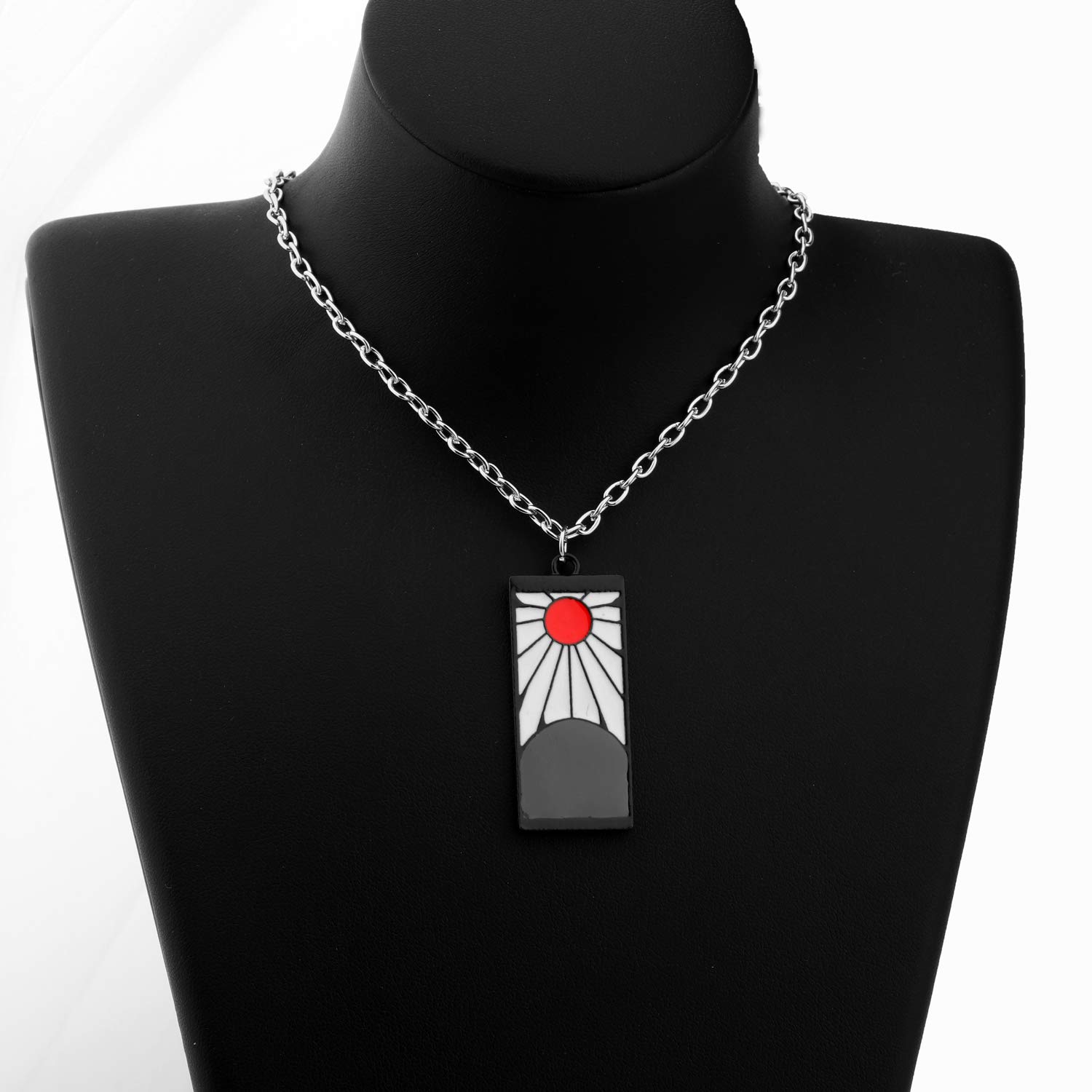 FAADBUK Demon Anime Inspired Jewelry - Collar y llavero Tanjirou Anime Cosplay Regalos, L, Acero inoxidable
