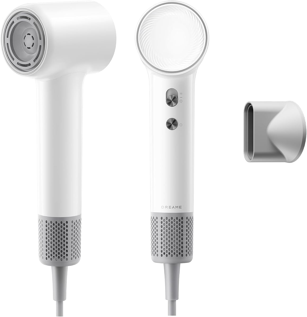 DREAME Mini Secador de Pelo de Alta Velocidad, 270 g Ligero, Secado Rápido, Modos Personalizables, Motor de 100.000 RPM, Control de Temperatura NTC, Cuidados de Iones Negativos, 5 Modos Personalizables, Blanco