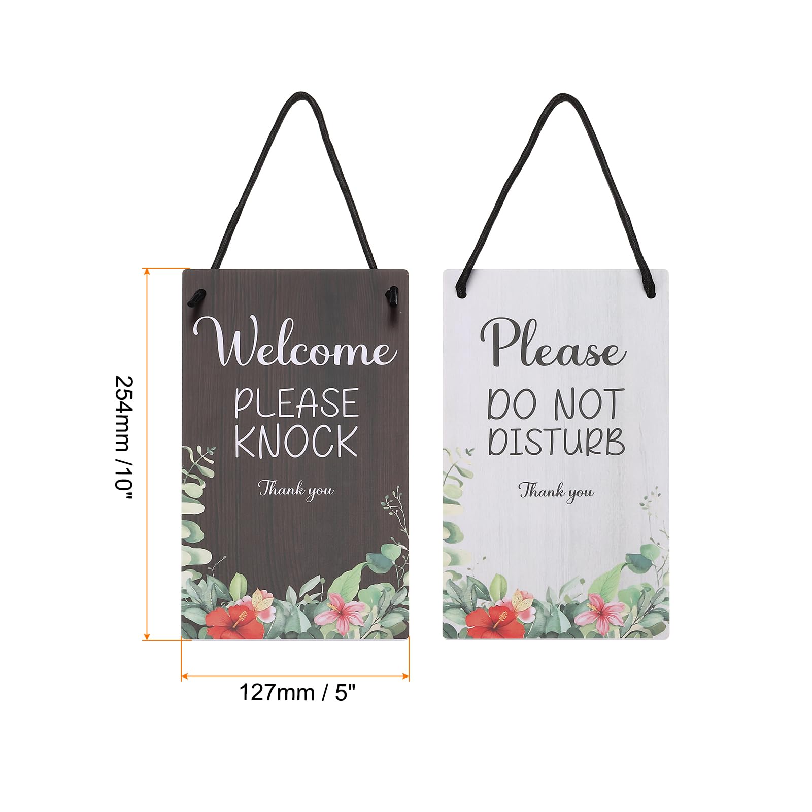PATIKIL Please Do Not Disturb Door Sign, PVC Double Sided Welcome Please Knock Door Sign Decor for Office Meeting, Session - Image 2