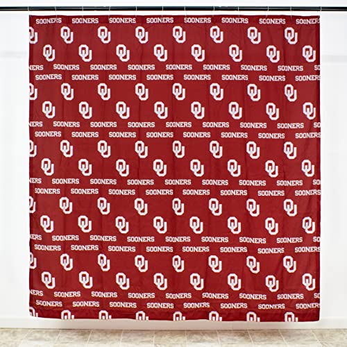 Image of College Covers Everything Comfy Oklahoma Sooners Bright and Colorful Shower Curtain Cover 70 inch x 72 inch