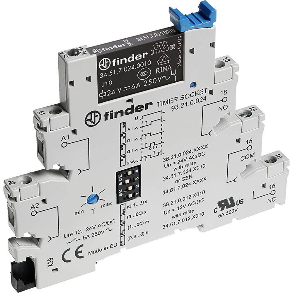 Finder 38.21.0.012.0060 38.21.0.012.0060 Zeitrelais 12 V DC/AC 1 St. Zeitbereich: 0.1-21600 s 1 Wechsler