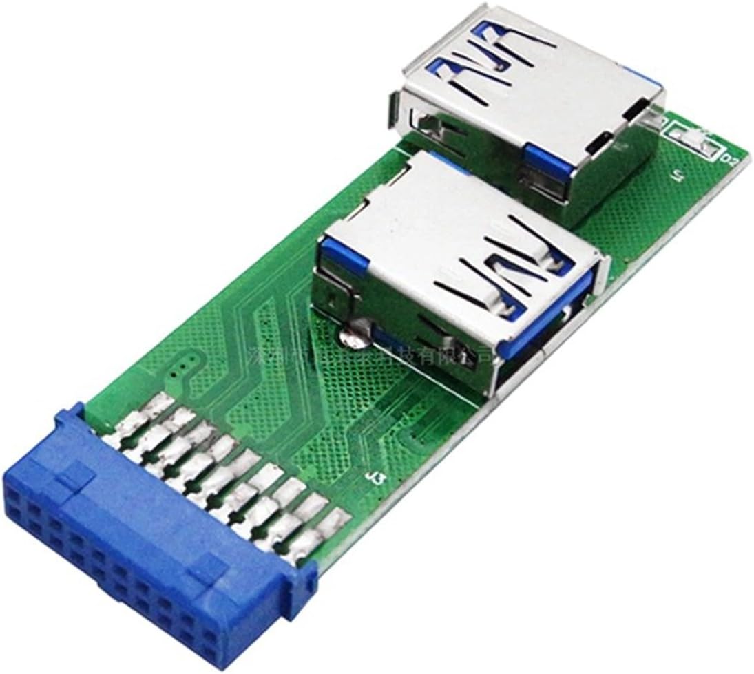 Two USB3.0 Header Splitter Adapter 19 Pin Female to 20 Pin Port for Motherboards Extension Cables Motherboards USB Expansion Splitter