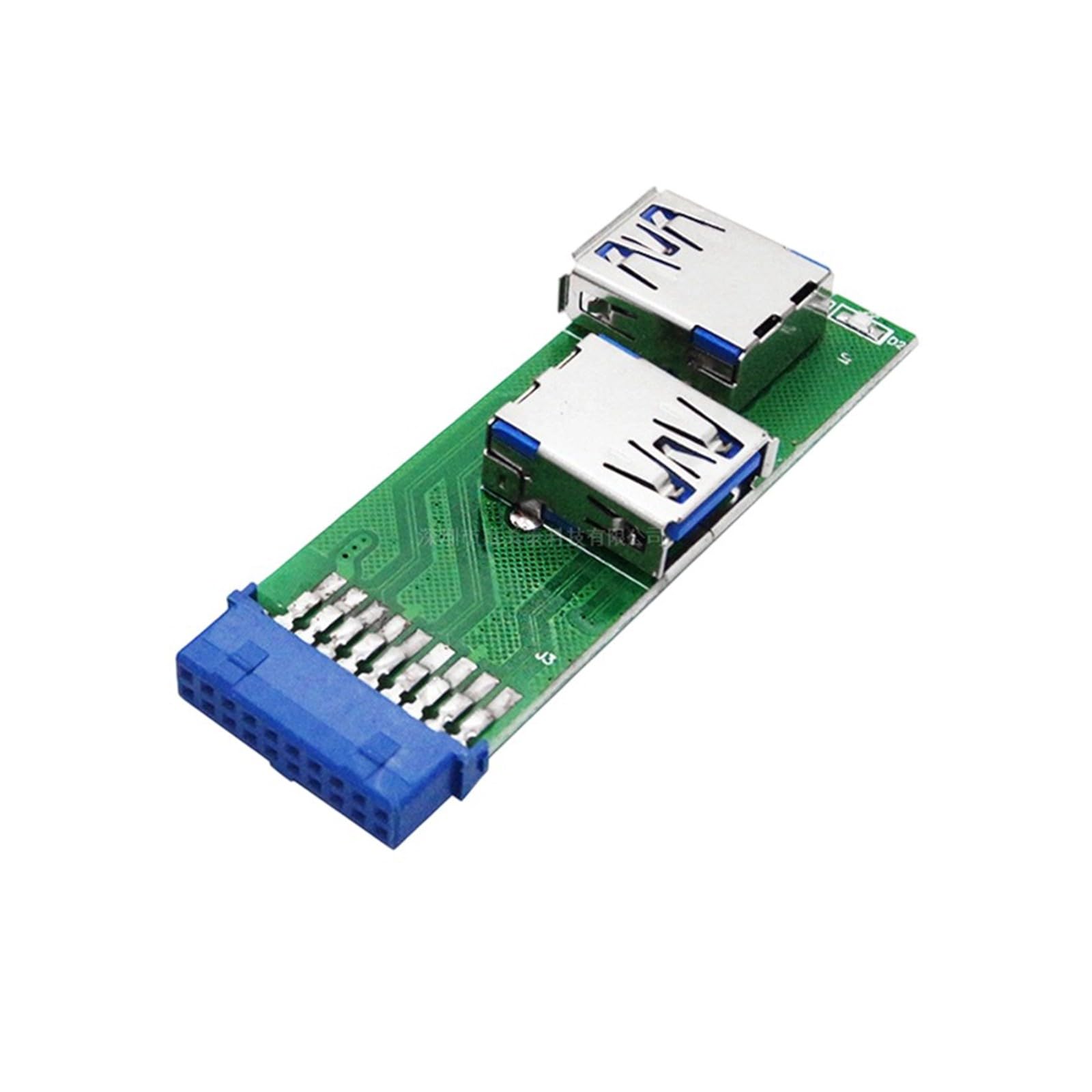 Two USB3.0 Header Splitter Adapter 19 Pin Female to 20 Pin Port for Motherboards Extension Cables Motherboards USB Expansion Splitter