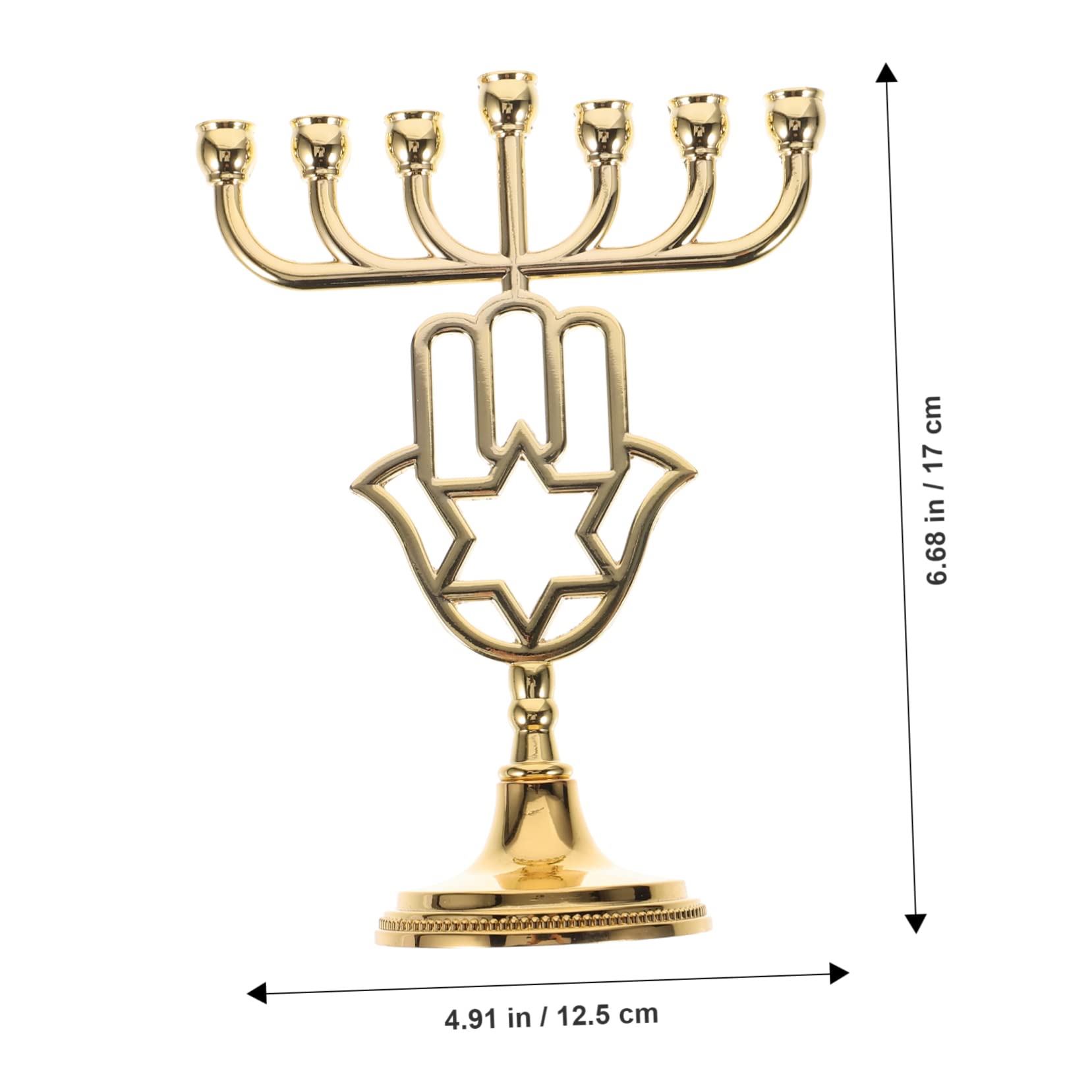 Candelabro De 7 Brazos para La Menorá De Hanukkah Decoración Religiosa Judía Candelabro De Palma Dorada Artesanía De Metal De Alto Brillo