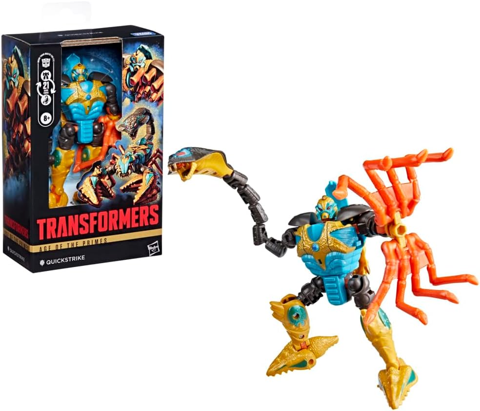 Transformers Age of the Primes Quickstrike, Deluxe Class 5.5-Inch Converting Action Figure, Robot Toys for Ages 8+