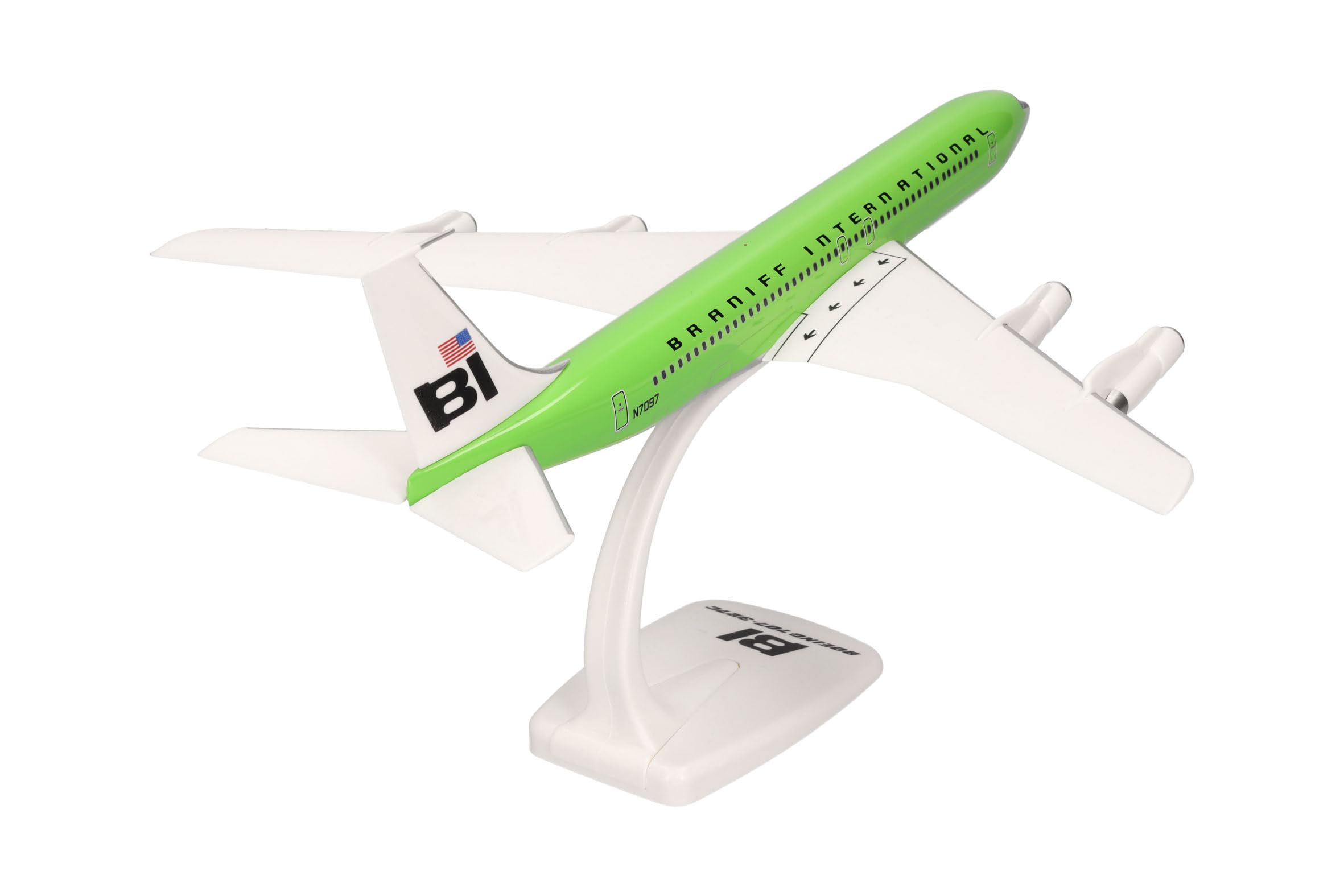 Image secondaire de Miniature Avion Braniff International Boeing 707-320 à l'Échelle 1:144 avec Support