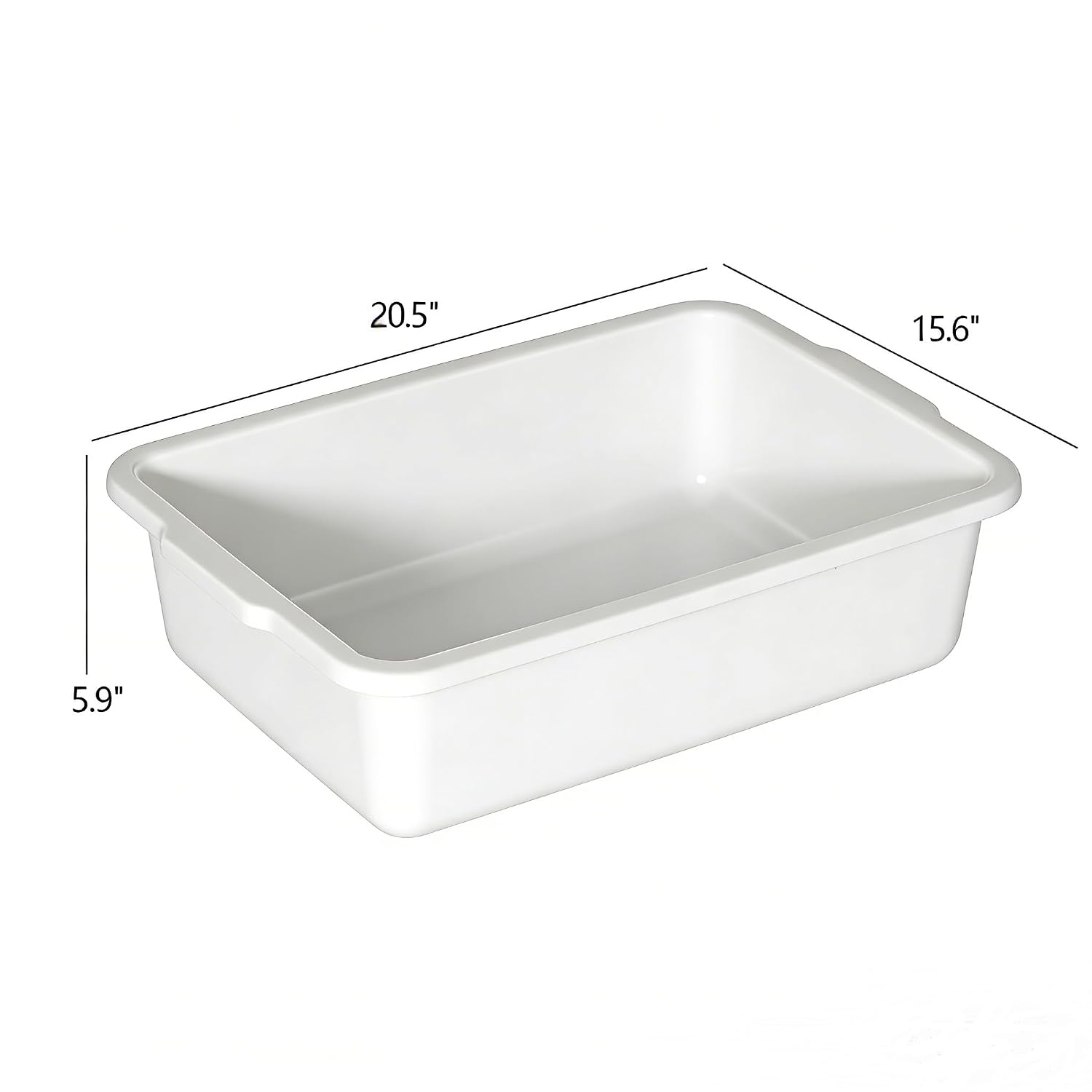 4-Pack 24 L Commercial Food Service Bus Tubs, Large Plastic Commercial Bus Box, White