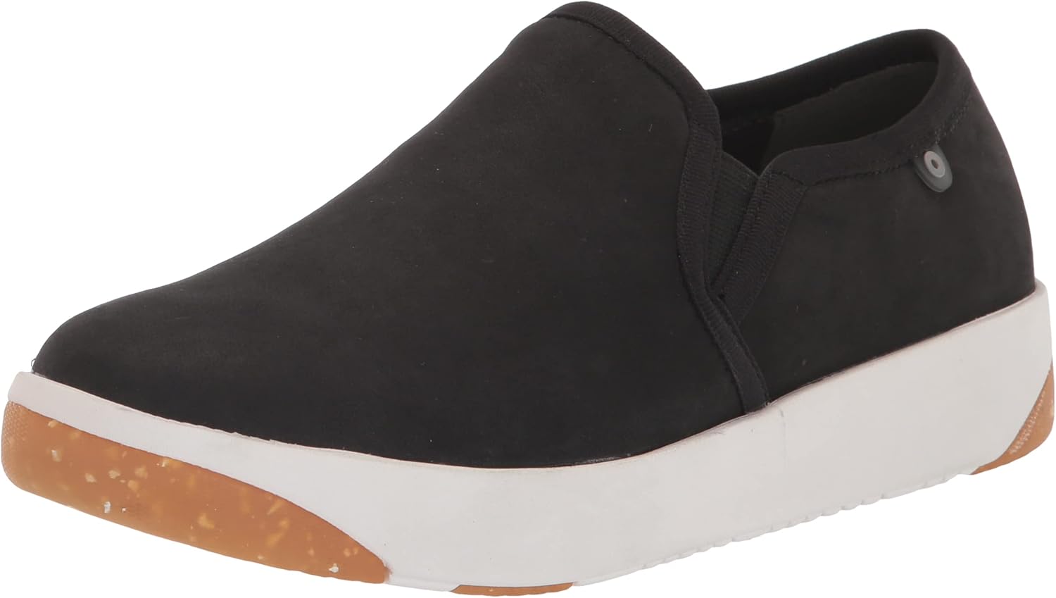 Bogs Womens Kicker Slip On Leather Shoe, Black, Size 9.5