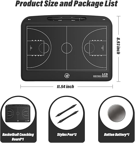 Miniatura 3 de VNVDFLM Tablero táctico electrónico de fútbol de 13.5 pulgadas, tablero de estrategia de fútbol LCD con lápiz capacitivo, tablero de marcador de
