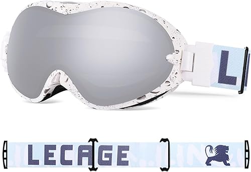 Miniatura 7 de LECAGE Gafas de esquí OTG antivaho para nieve y snowboard para hombres y mujeres, protección UV