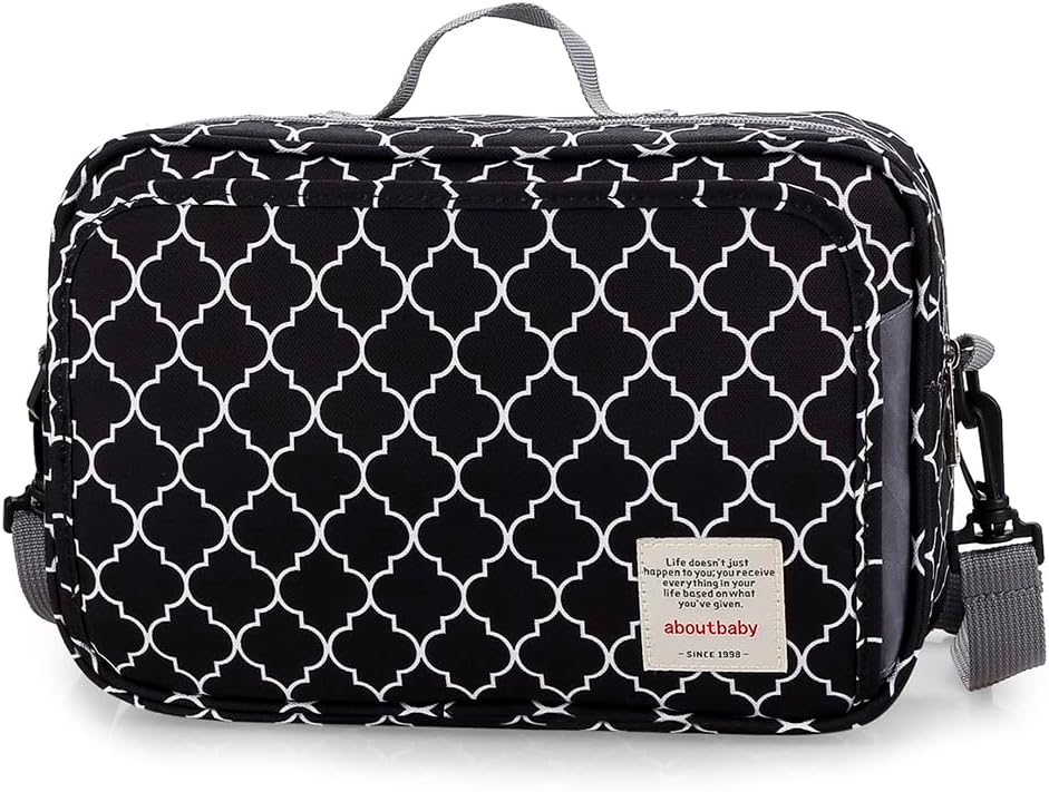 MOMIGO Baby Diaper Caddy Bag - Tote Stroller Nursery Storage Bin, Toys & Wipes Mini Diaper Bag for Outdoor (Black)