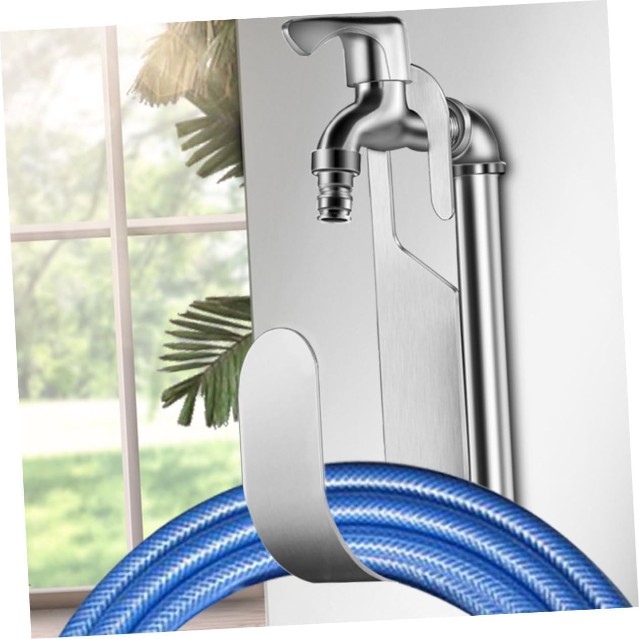 BESPORTBLE 3pcs Stainless Steel Hose Hanger Water Storage Organizer for Garden and Garage Space-Saving Design Easy Installation Strong Load-Bearing Capacity