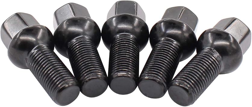 NewYall Pack of 20 Black Wheel Bolt Lug Nut for BMW 745i 750i 760i X5 Porsche 911 718 918 Boxster Volkswagen Beetle Cabrio CC Corrado Audi A1 A4 S6 TT Mercedes CLS500 E320 CLS63 SL65 Sprinter