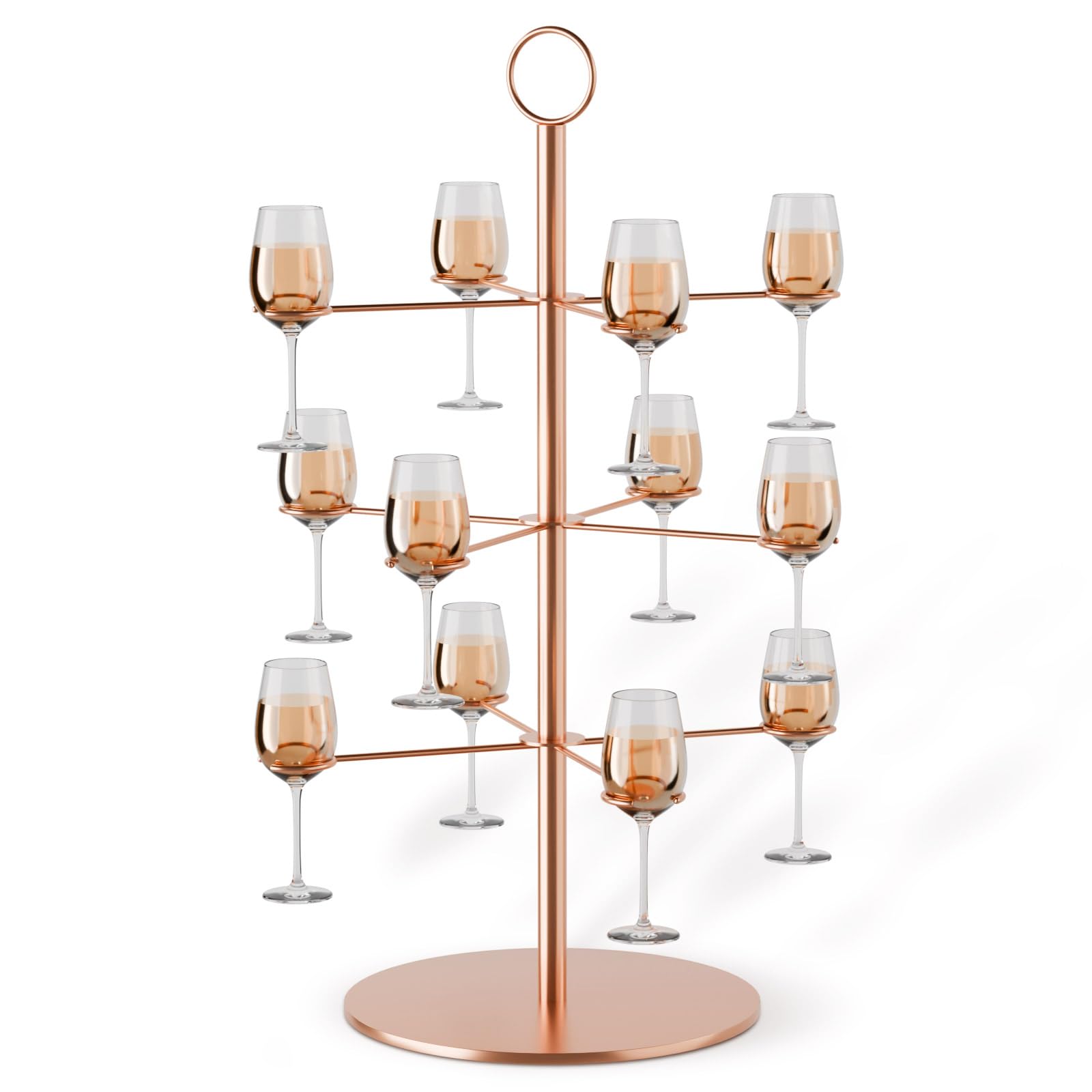 Getränke Tower, Aperol Tower Abnehmbar Champagner Turm, 3 Etagen 12 Gläser Aperol Baum Cocktailbaumständer, Metall Aperol Ständer Sarti Aperitif Weingläser Tum für Party, Hochzeiten, Kneipen, Zuhause
