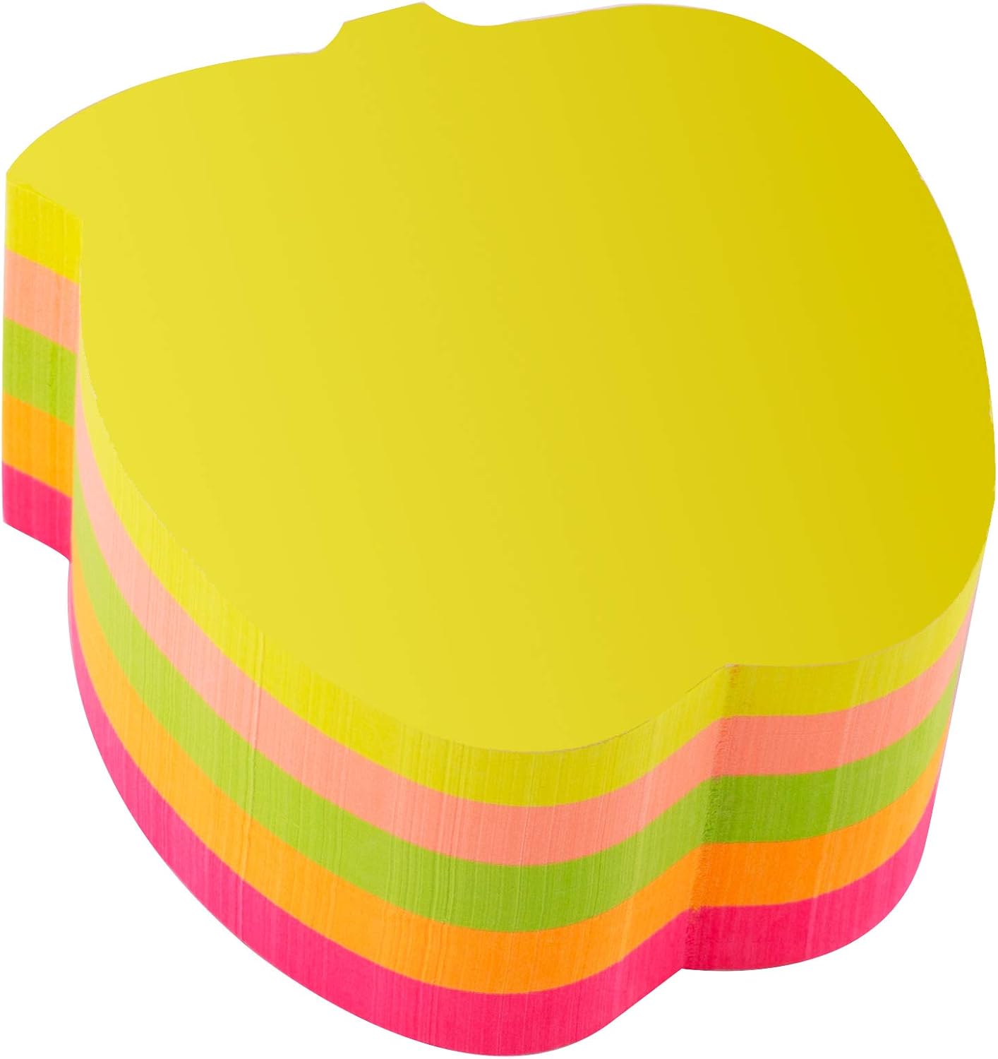D.RECT Sticky Notes | Set of 1 Pieces | 70x70mm | Sticky Notes | 1x400 a Pad of Sheets | Office Supplies | Neon Color | Apple Shape