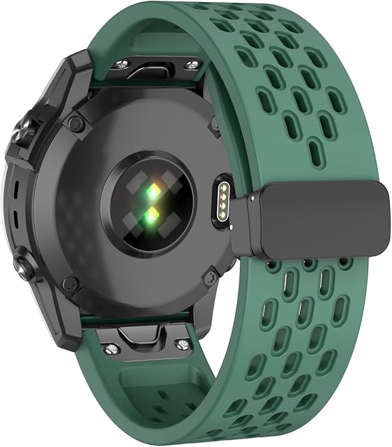 ISABAKE 26mm Silicone Strap for Fenix 6X Pro/Fenix 7X, Magnetic QuickFit Band for Garmin Fenix 5X Plus, Fenix 3 HR, Quaitx 3 Smartwatch