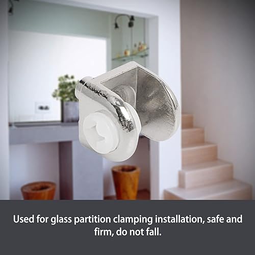 Miniatura 10 de Aopin Soporte para estante de vidrio, soporte de abrazadera de vidrio, soporte de abrazadera de vidrio, abrazadera de clip, adecuado para