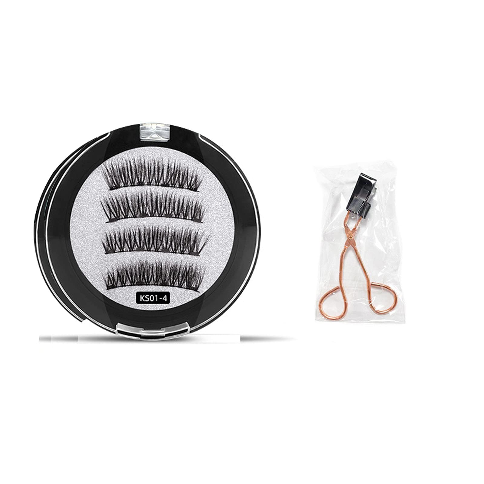 Hingers False Eyelashes Kit 1 Pair Fake Eyelashes with Stainless Steel False Eyelashes Extension Applicator Tool for Applying Magnetic Eye Lashes Clip Tweezers Magnetic Eyelashes Set