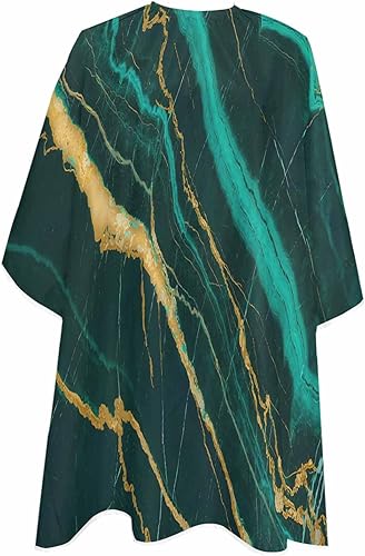 Miniatura 8 de Capa de peluquería verde esmeralda de mármol, capa de corte de pelo de salón para mujeres, hombres, niños, adultos, capa moderna de corte de pelo de