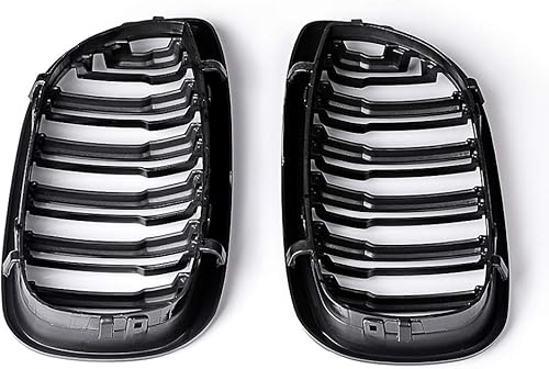 Miniatura 5 de Astra Depot Rejilla de riñón de doble listones de color negro brillante izquierda y derecha compatible con BMW E46 325Ci 330Ci 2DR 2DR 2003-2006