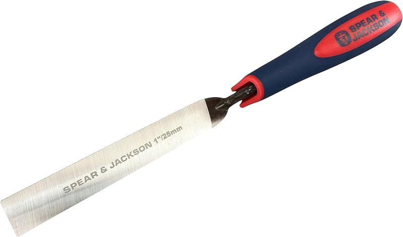 Spear & Jackson TUCK1SF Grout Trowel 1" (25 mm) - Carbon Steel Blade with Soft Handle for Mortar Joints, Repair and Restoration