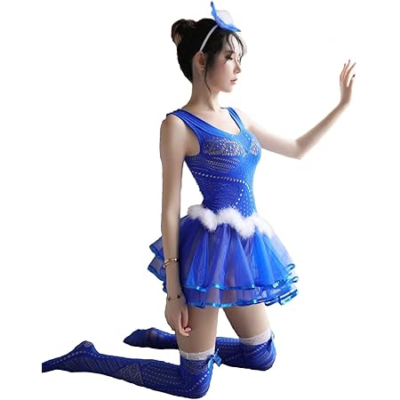 Amazon Narunaru レディース コスプレ バレリーナ衣装 シースルー ワンピース ストッキング 頭飾り 3点セット コスプレ 仮装 通販