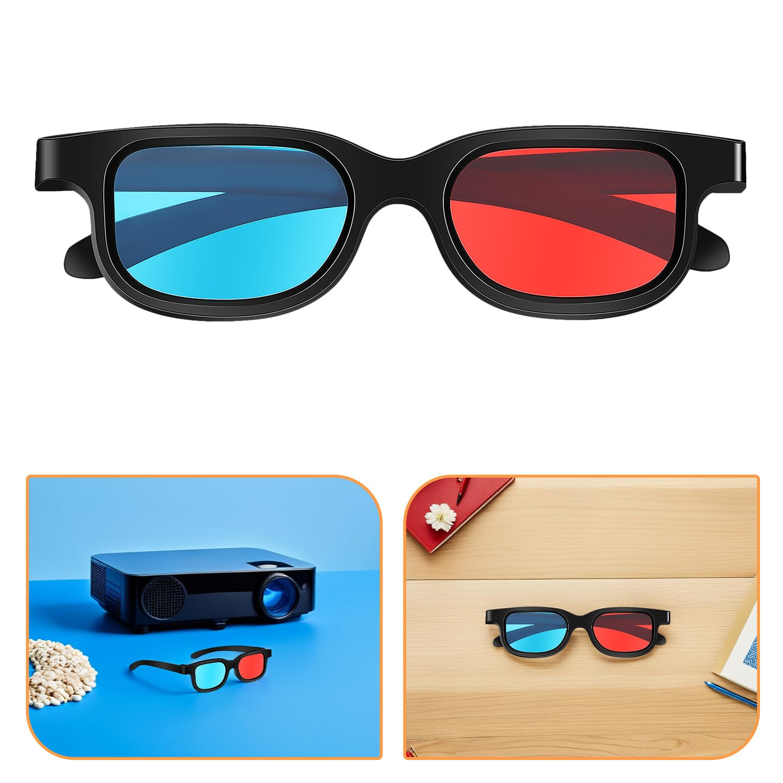 Occhiali 3d Rosso Blu in Abs-pe, 30 Pezzi per Cinema