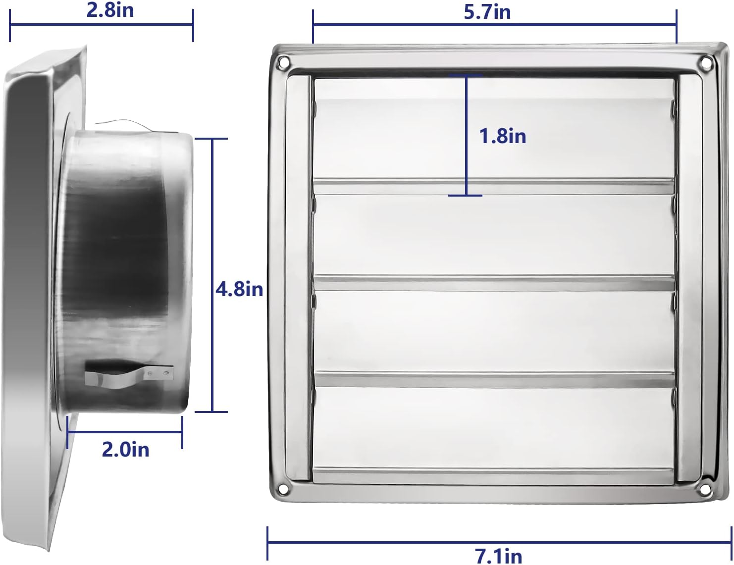 Buy Funmit 5'' Metal Dryer Vent Cover with Fine Mesh Screen, 7 x 7