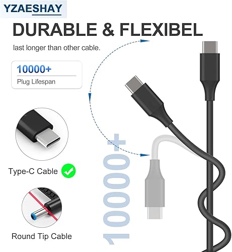 Miniatura 5 de Reemplazo para cargador Chromebook de 65 W, cargador USB C para laptop compatible con Lenovo/Hp/Dell/Acer/Asus/Samsung USB tipo C cable de