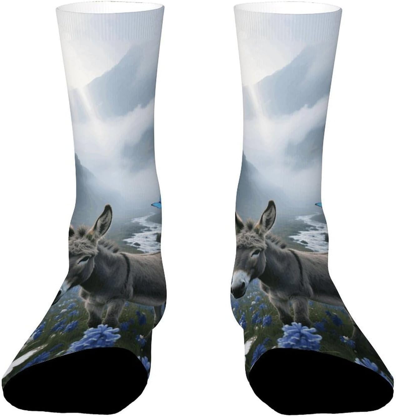 Donkey & Mystic Valley Crew Socks Moisture Wicking Ankle High Cushioned Arch Support Seamless Toe Athletic & Casual