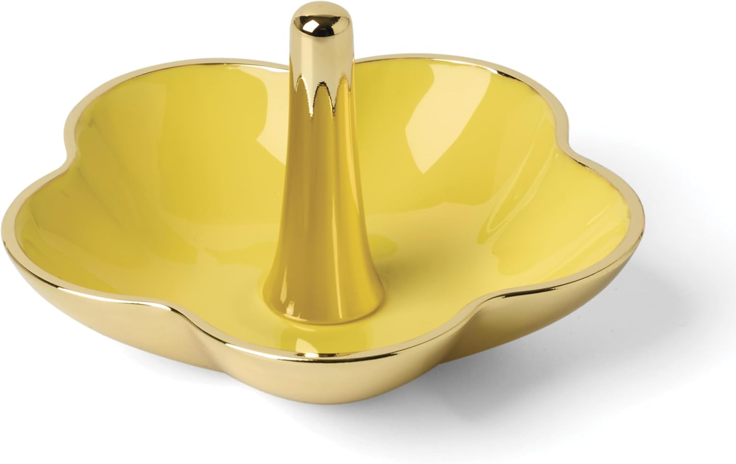 Kate Spade New York Make It Pop Yellow Metal Ring Dish - Gold-Plated Jewelry Tray for Rings & Trinkets