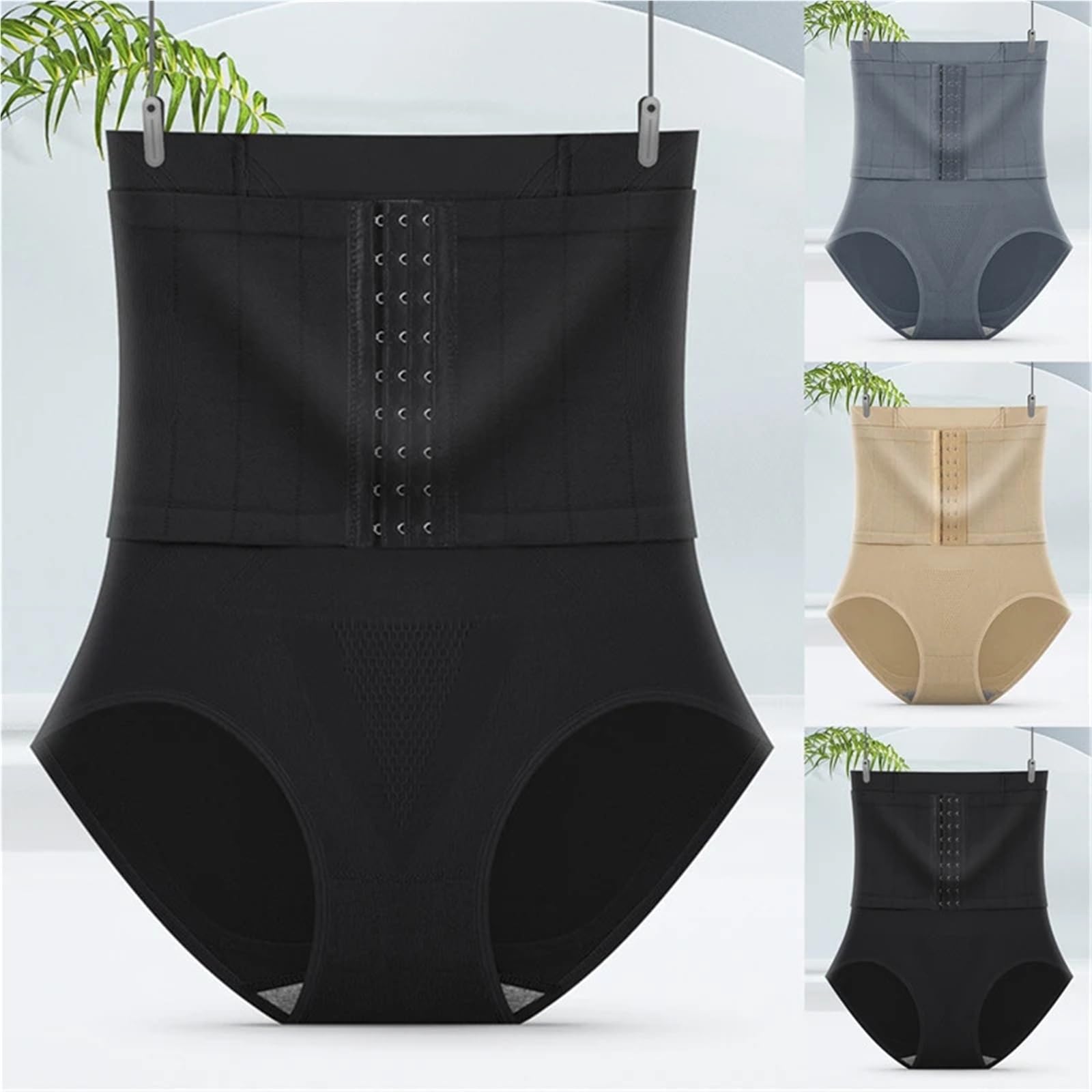 Bodysuit Shapewear Vita Trainer Corsetto Shapewear Riducente Body Shaper Guaina Pancia Modellante Cinghia Dimagrante Biancheria Intima Cintura Butt Lifter Slip für Snellente(Gray,M)