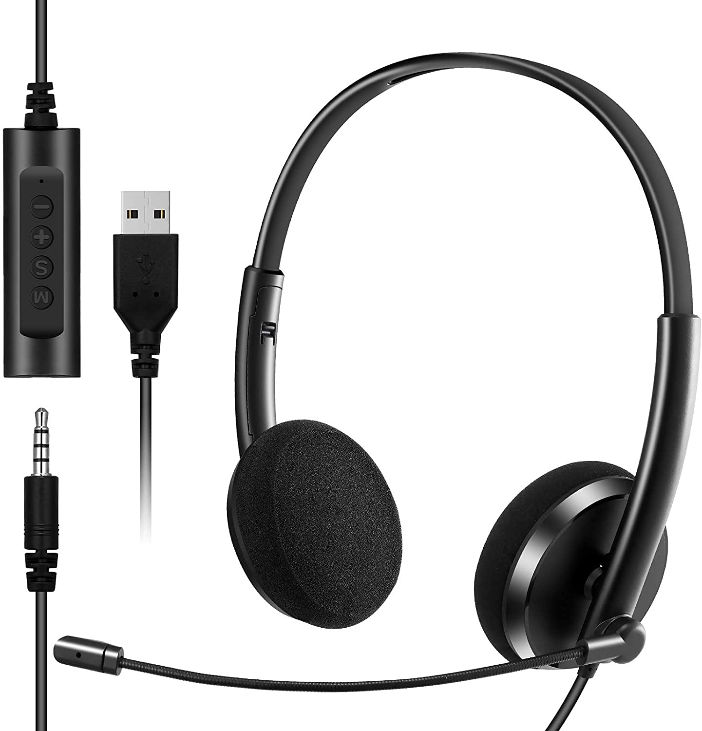 USB Headset with Microphone Noise Cancelling & UltraSoft Cell Phone