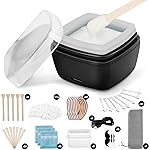 Nose Wax Kit Men, Nose Ear Hair Waxing Kit for Men and Women with 120g Wax, 65 Sticks, Nose Ear Hair Removal Kit, USB Fast Heat, Smart Constant Temp, Multi-Accessories, Black