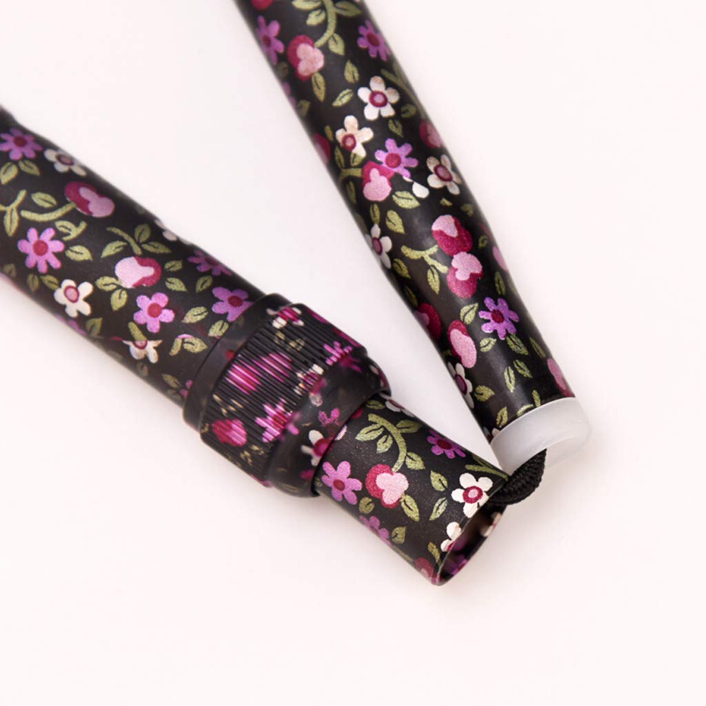 Bastón Plegable con Estampado Floral - Bastones para Mujer - Bastón Plegable de Aluminio Ligero - Regalos para Madres, Color Negro charitable
