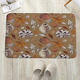  Badezimmerteppich mit Memory Foam,Ozean, Unterwasser Starfish Shell Mollusk Seeigel Seep,Rutschfester Badteppich,Badematte waschbar schnelltrocknend ,auch ideal als Duschvorleger Badvorleger 60x100 cm