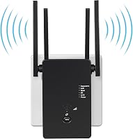 WiFi Jelismétlő 1200Mbps Dual Band Jelerősítő 2x2 dBi Külső Antennákkal 4000m² Lefedettségig - Otthoni és Irodai Hálózatbővítő 1