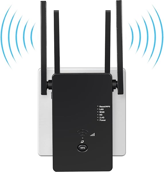 2026 Neuester WLAN-Verstärker/Repeater,1200 Mbit/s Dualband,WiFi-Verstärker mit Repeater/Router/AP-Modus,WiFi-Extender mit LAN-/WAN-Anschlüssen.Kompatibel mit Allen WLAN-Geräten. - 1