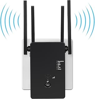 1200 Mbit/s WLAN-Verstärker, WLAN-Repeater, Dualband-WLAN-Signalverstärker mit 4 externen Antennen und Internetverstärker mit LAN/WAN-Port.