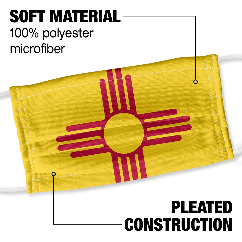 New Mexico Flag 1-Ply Reusable Face Mask Covering with Adjustable Nose Wire, Unisex