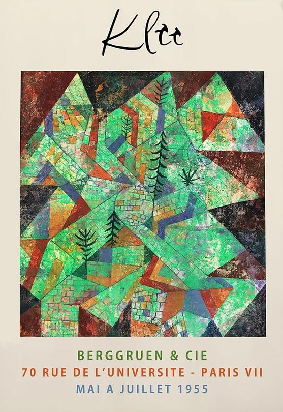 Affiche Paul Klee Architecture de 60x80cm, impression sur toile d'art abstrait vert