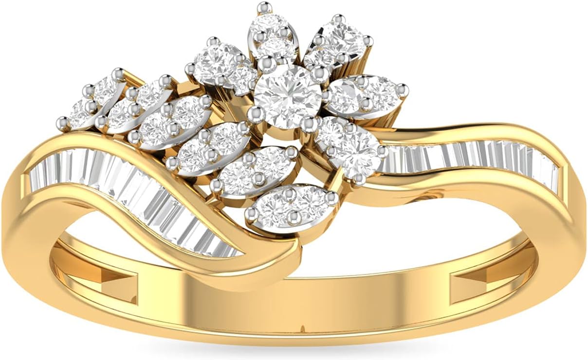 PC Jeweller The Ephram 14KT Yellow Gold & Diamond Rings for Her