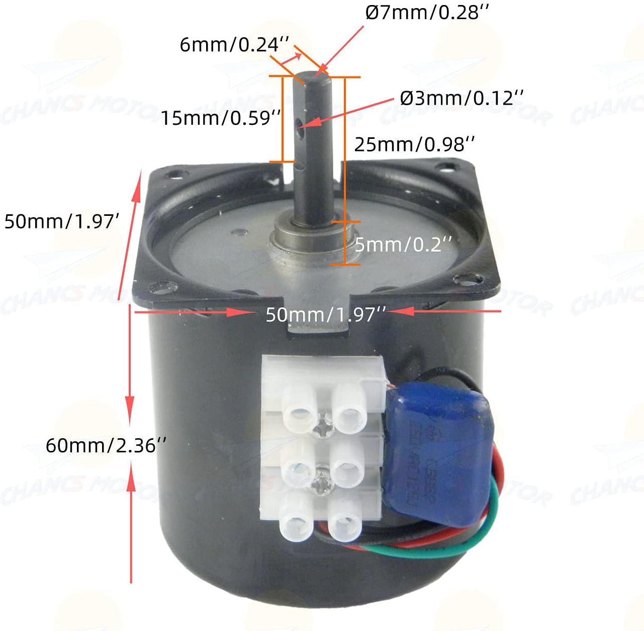 Permanent Magnet Synchronous Gear Motor Large Torque Small Motor 60KTYZ 110V 2.5-3RPM CW/CCW Torque 80Kgf.cm With Fixed Bracket and switch Plug Extension - - 