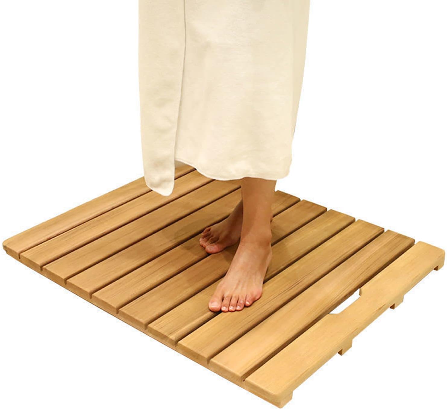 Bamboo Duckboard Bath Mat,Non Slip Shower Bathtub Mat,Wooden Tray, Bathtub Accessories, Anti Slip Bath Mats for Tub,Waterproof Wooden Floor Mat for Indoor Or Outdoor,60x110cm/24x43in