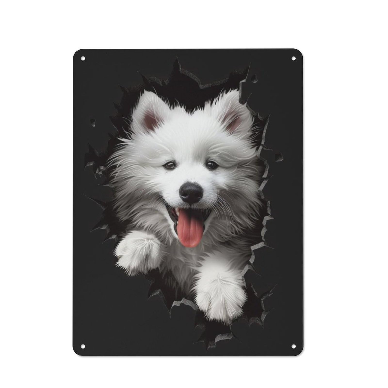 Junmoney Samoyed 40X30cm Retro Metal Sign With For Man Cave Or Games Room, Tin Sign Wall Decor For Games Rooms And Man Caves