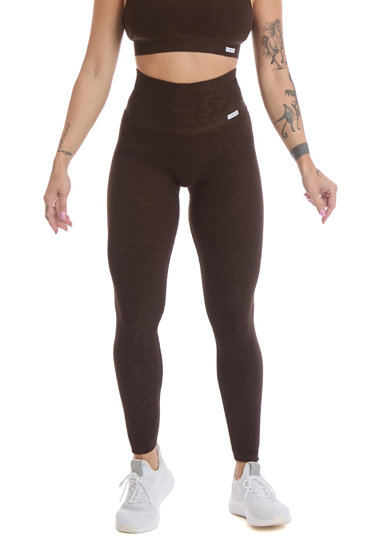 FGM04 Leggings Push Up Materia con Tecnologia F.I.R. | Fascione alto 12 cm, retro arricciato, texture tridimensionale, finitura velluto e 100% Made in Italy.