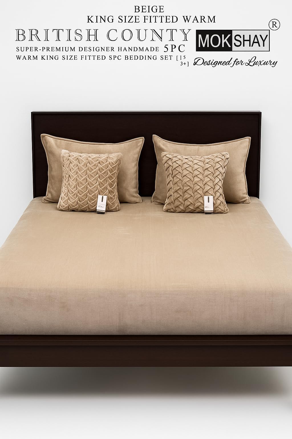 Super-Premium Designer Handmade 5PC Bedding Set King Size Fitted Warm