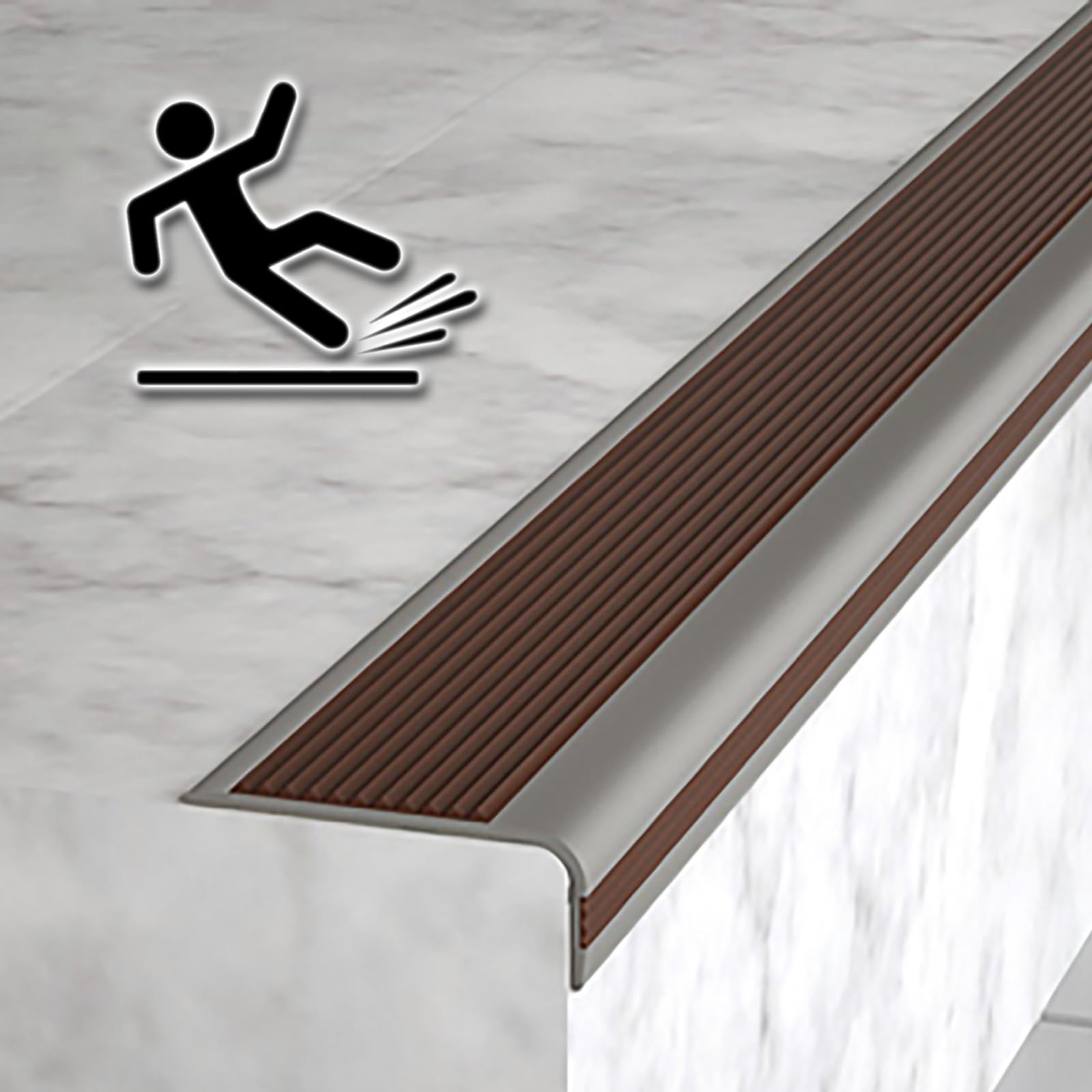 Protection de bord d'escalier pour marches intérieures en caoutchouc bande antidérapante